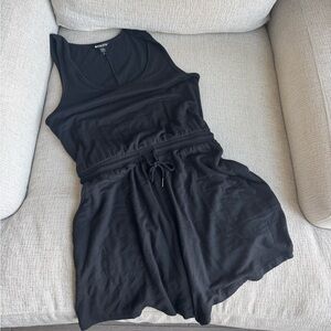 Athleta Black V-Neck Lounge Romper